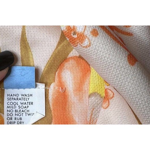 Vintage 70s 2 Piece Maxi Dress and Jacket Womens Mod Floral Tropical Stretch 16 - Picture 16 of 16